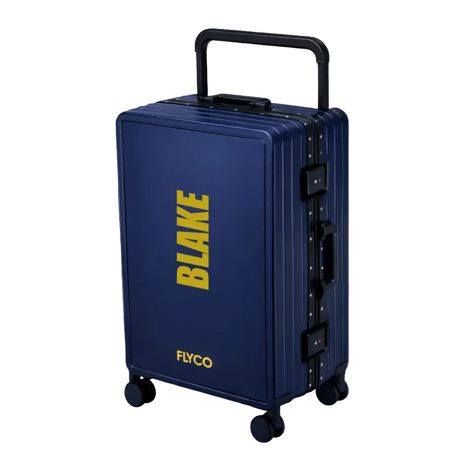 FLYCO Blue Name Series Personalised Polycarbonate Luggage Singapore — Customise Your Name