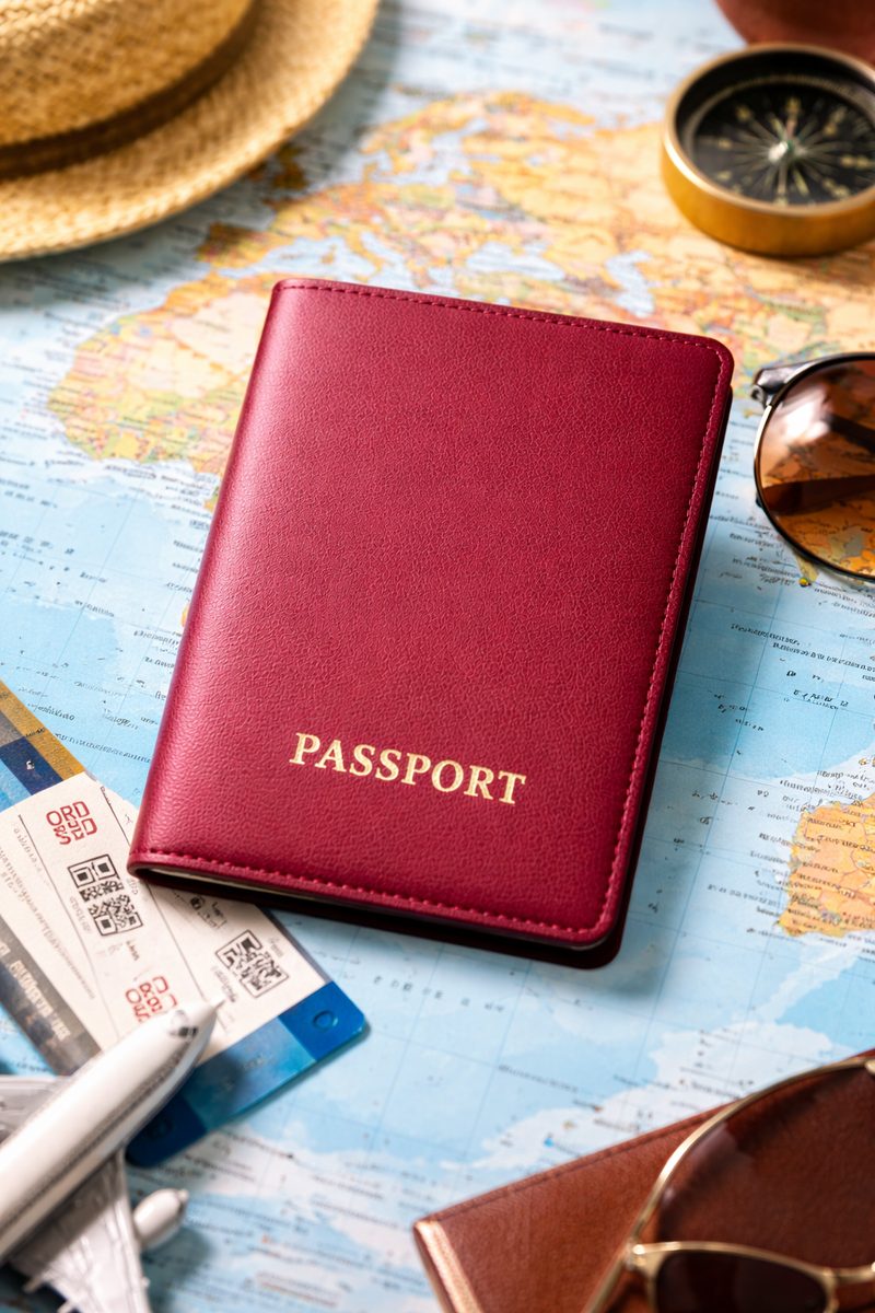 Flyco Travel personalised luggage Singapore — passport and travel accessories