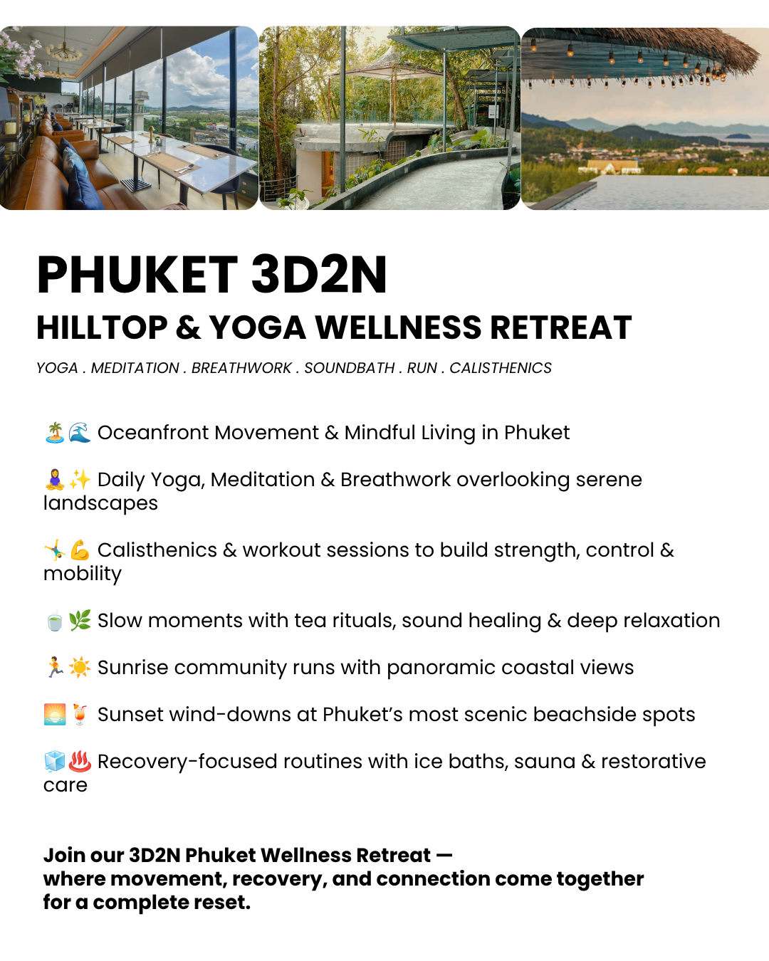 ⛱️ 🌊 Phuket Escape: 3D2N Hilltop & Yacht Wellness Retreat [Group]