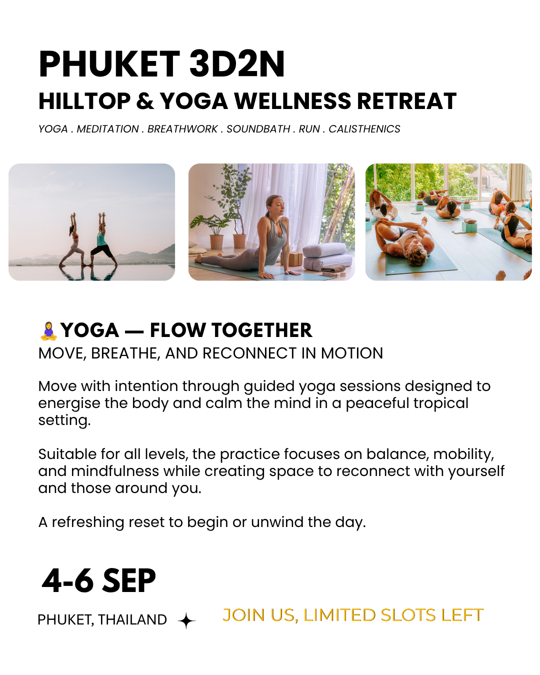 ⛱️ 🌊 Phuket Escape: 3D2N Hilltop & Yacht Wellness Retreat [Group]