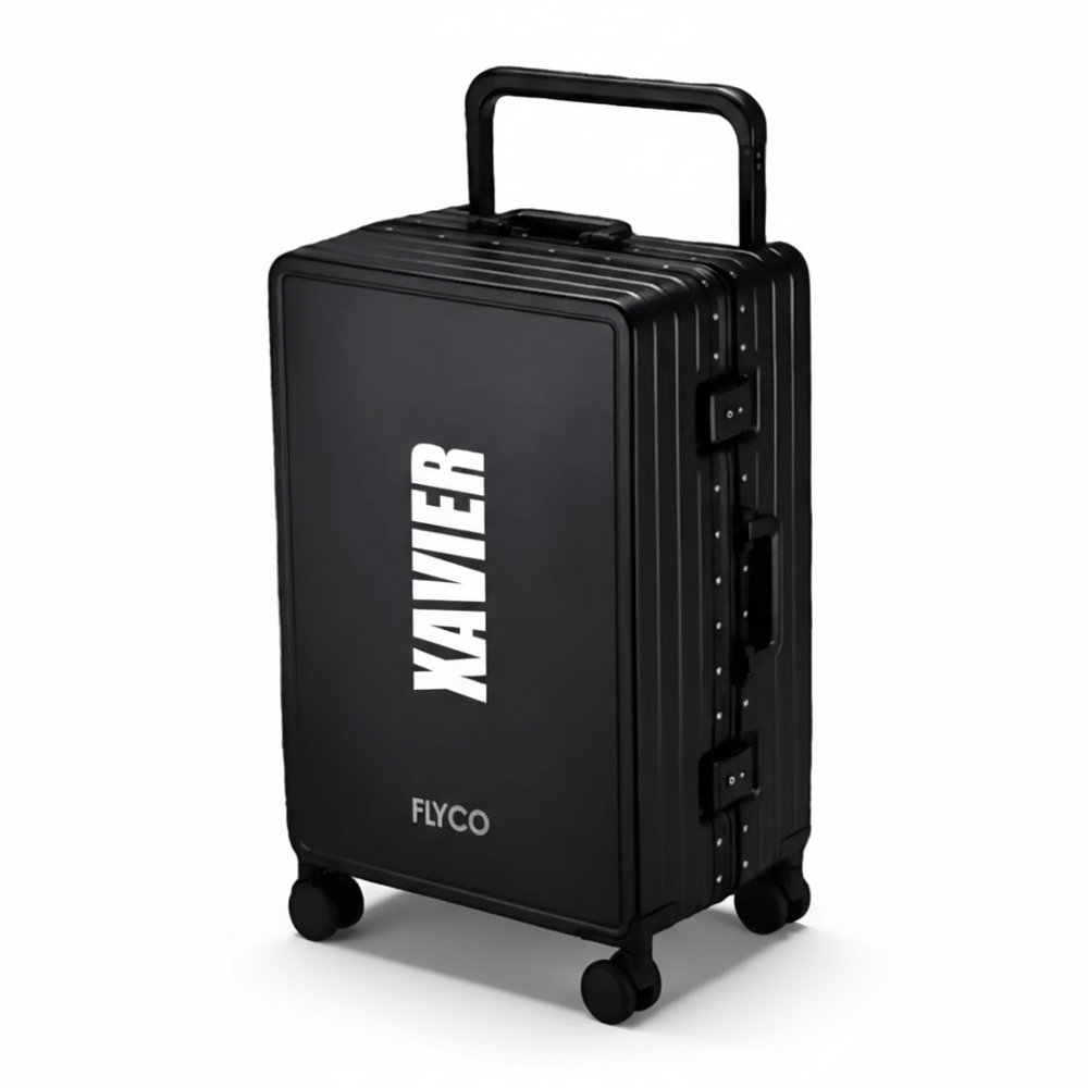 FLYCO Black Black Name Series personalised luggage Singapore