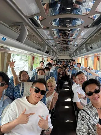 Retreat group in transit