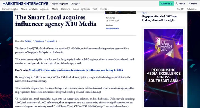 Trade press coverage of the agency acquisition