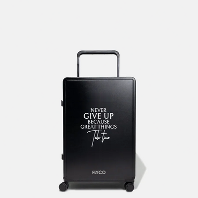 Black Personalised Quote Series luggage – Never Give Up Because Great Things Take Time