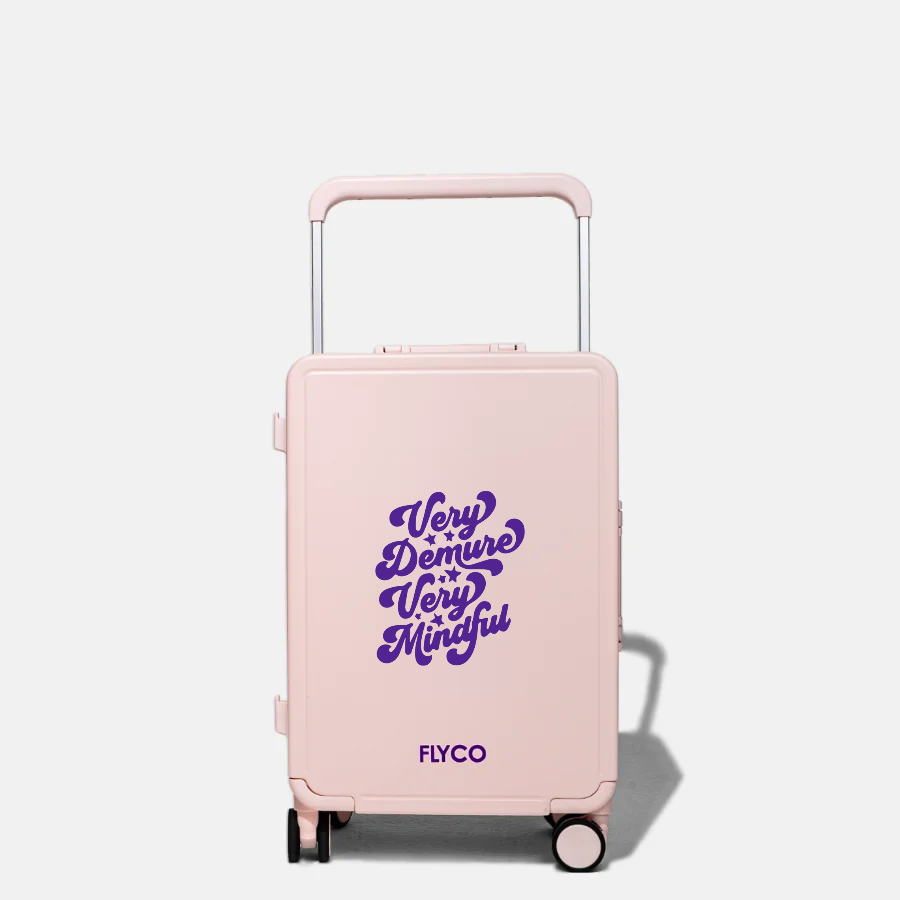 Pink Personalised Quote Series luggage – Very Demure Very Mindful
