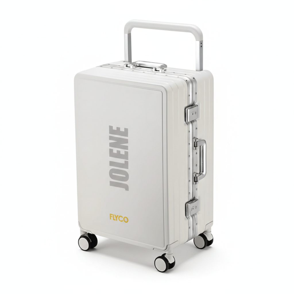 FLYCO White White Name Series personalised luggage Singapore