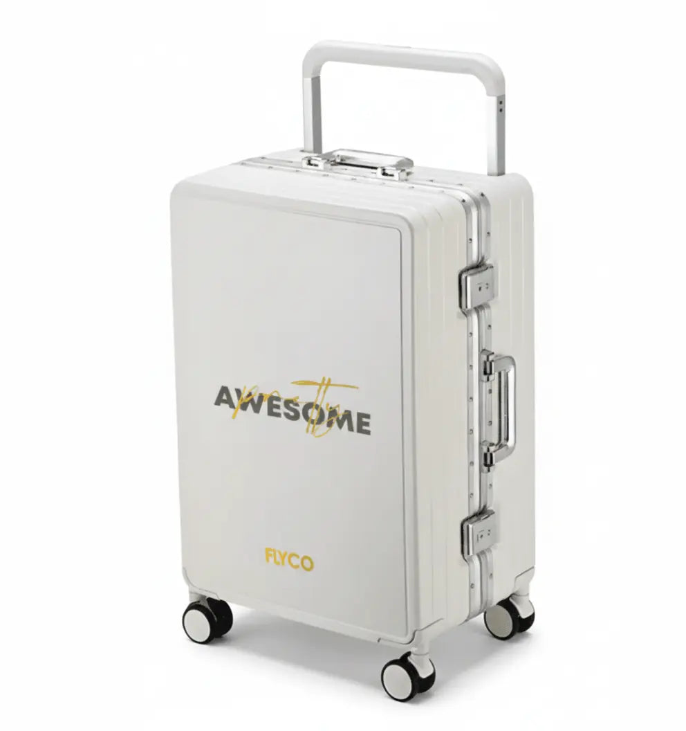 FLYCO White White Quote Series personalised luggage Singapore